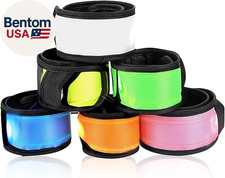 Pack of 6 LED Light up Band Slap Bracelets Night Safety Wrist Band for Cycling W