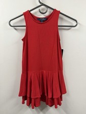 Polo Ralph Lauren Kids Red Tiered Sleeveless Dress Girls 5 NWT