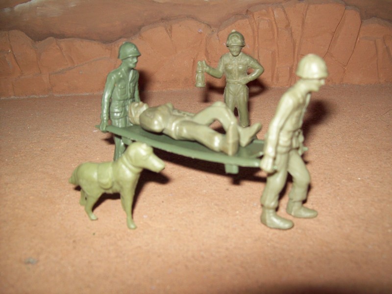Lot ,original, vintage Tim Mee 60mm U. S. Army Medical Group in OD, OP