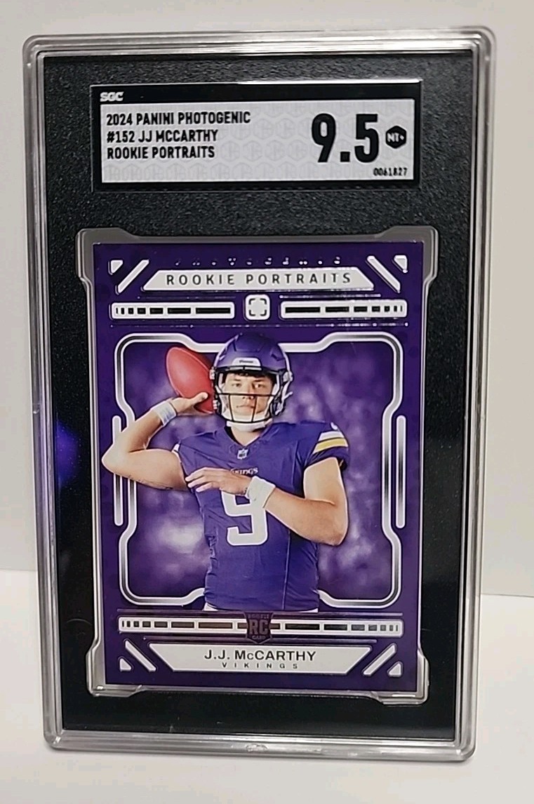 JJ McCarthy 2024 Panini Photogenic #152 SGC Graded 9.5 Rookie Card