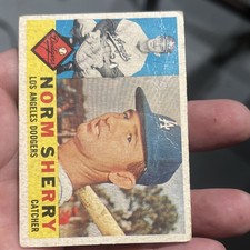 Topps 1960 Norm Sherry #529 Rookie Los Angeles Dodgers Baseball Card. rookie card picture