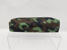 Estuche de pinceles para lápices de camuflaje verde de lona de lados suaves estuche de camuflaje azul