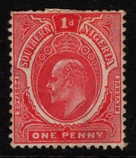 Southern Nigeria 1907 1911 King Edward VII 1d One Penny red SG34 Mint