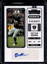 2022 Panini Contenders Brittain Brown Rookie Ticket Auto #258 Raiders Rookie