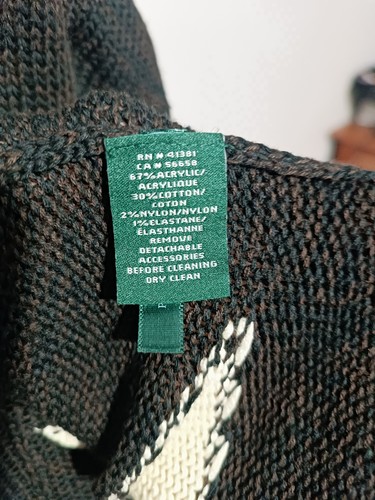 Abito Lauren Ralph Lauren in maglia con scollo a V avorio/marrone/nero XL - Foto 11 di 14