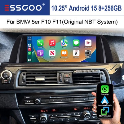 256G Android 15 Autoradio Für BMW 5er F10 F11 NBT CarPlay GPS SWC WIFI Bluetooth