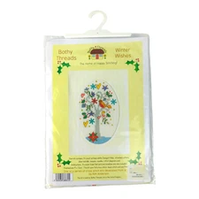 "Winter Wishes" Tree Bird Poinsettia Counted Cross Stitch Kit | Bothy Threads UK