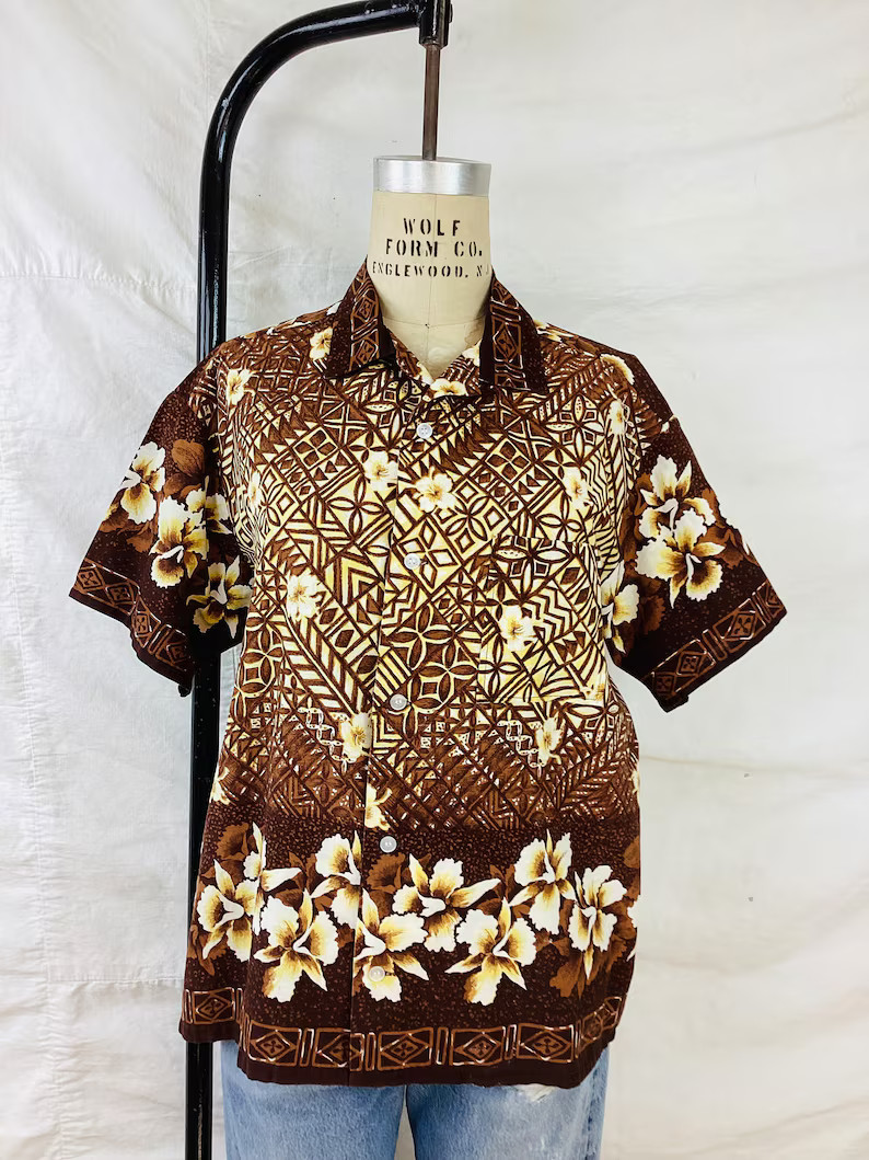 Vintage Hawaii Shirt Aloha Tiki Beach Vacation Mens Womens