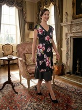 VTG. 90s Floral Asymmetric Bias silk satin Slip Dress Vintage RUFFLED Floral  M