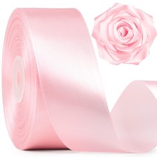 Mauproy Baby Pink Satin Ribbon, 1-1/2 Inch, 50 Yards