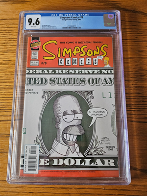 #ad Simpsons Comics 78 CGC 9.6 White Pages Classic Simpsons Cover EUR 115.00