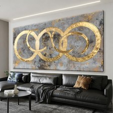 Gold Abstract Wall Art For Bedroom Minimalism Home Wall Decor Abstract Gold C...