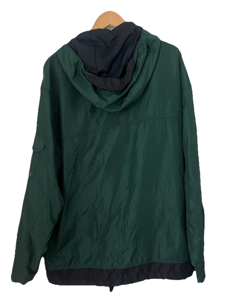 Vintage Eddie Bauer Green Fabric Lined Wind Breaker Jacket Full