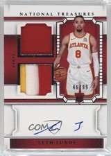 2023 Panini National Treasures Rookie Materials Dual 46/99 Seth Lundy Auto 10yl