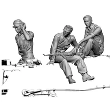 1/35 Resin Model Kit WWII German Jagdpanther Crew 3 Figure Unassembled Unpainted