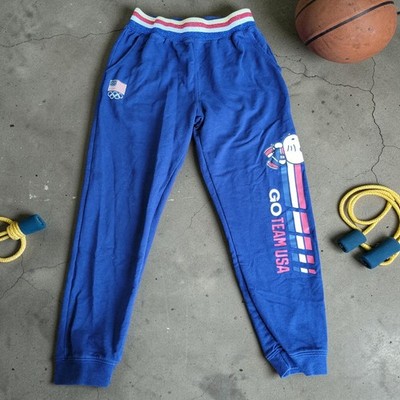 Hello Kitty Team USA Blue Boys Jogger Pants glitter waist Drawstring y2k