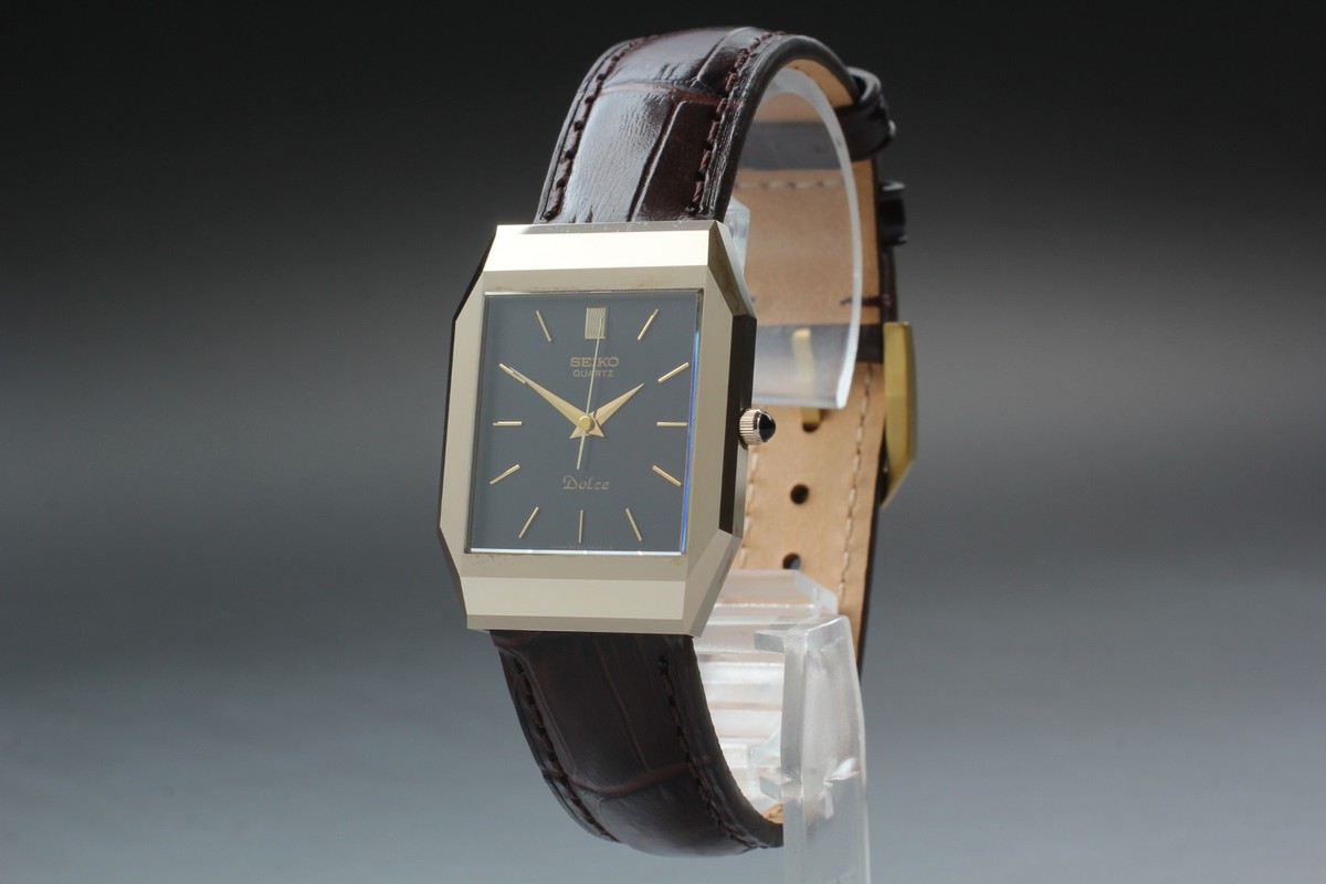 Vtg 1981 N MINT Seiko Dolce 6030-5400 NSAG Gold Octagon Quartz