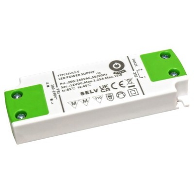LED Trafo 12V/DC 15W 1,25A mit PFC Slim Line Netzteil Möbel MM (FTPC15V12-E)