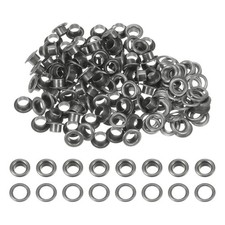 100 Set Round Grommets 6mm Hole Metal Eyelets with Washers, Dark Grey