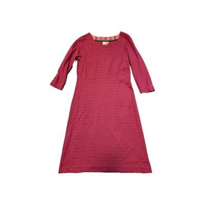 Weird Fish Organic Cotton Jersey Dress Tunic Pockets Mulberry Size 10 BNWT