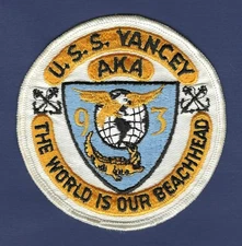 USS YANCEY AKA-93 Attack Cargo Ship Ship's Crest Patch