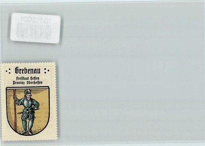 10112001 - 6325 Grebenau Vignette Mann mit Stock Wappen Vignetten /