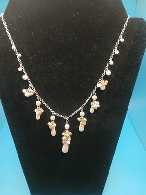 Beautiful Signed DB Faux Pearl Necklace 19''