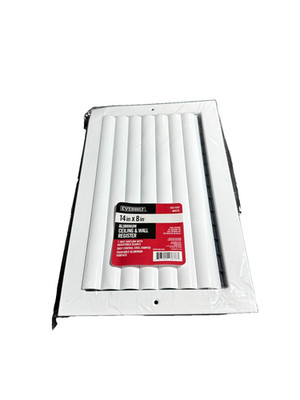 Everbilt 14'' x 8'' 1-Way Aluminum Adjustable Curved Blade Wall/Ceiling Register