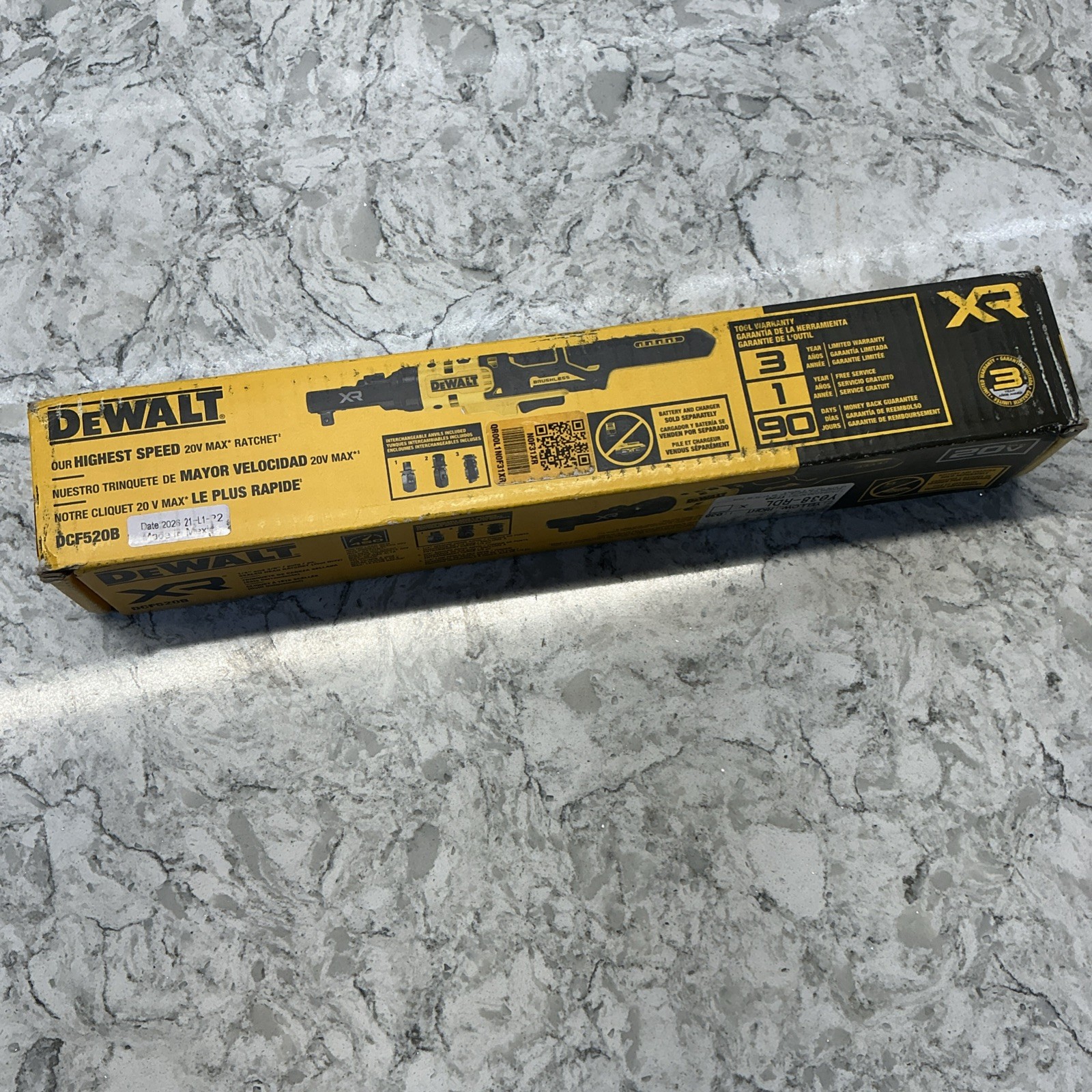 DEWALT 20V MAX* XR Brushless 1/4 in. & 3/8 in. Head Ratchet (Tool Only) SEALED