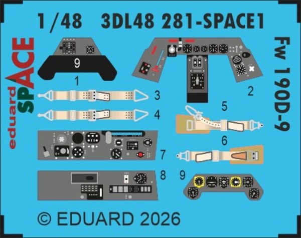 Eduard Accessories 3DL48281 - 1:48 Fw 190D-9 Space 1/48 For Miniart - Neu-image