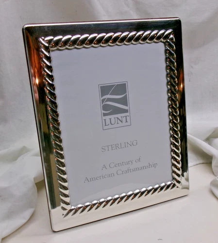 LUNT 'ROPE' STERLING SILVER 10" X 12" LARGE FRAME-FINEST WORKMANSHIP-NICE