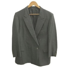 Burberrys Tailored Jacket Wool Grey Double Breasted Peak Lapel Wm321-400/Yu Gy50