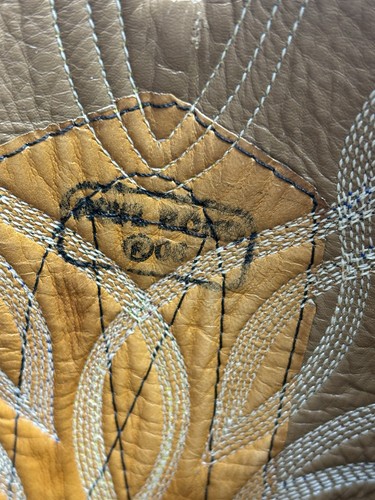 Vintage Paul Bond Men’s Blue Leather Western Buckaroo Boots 17” Size US 10 - Picture 11 of 12