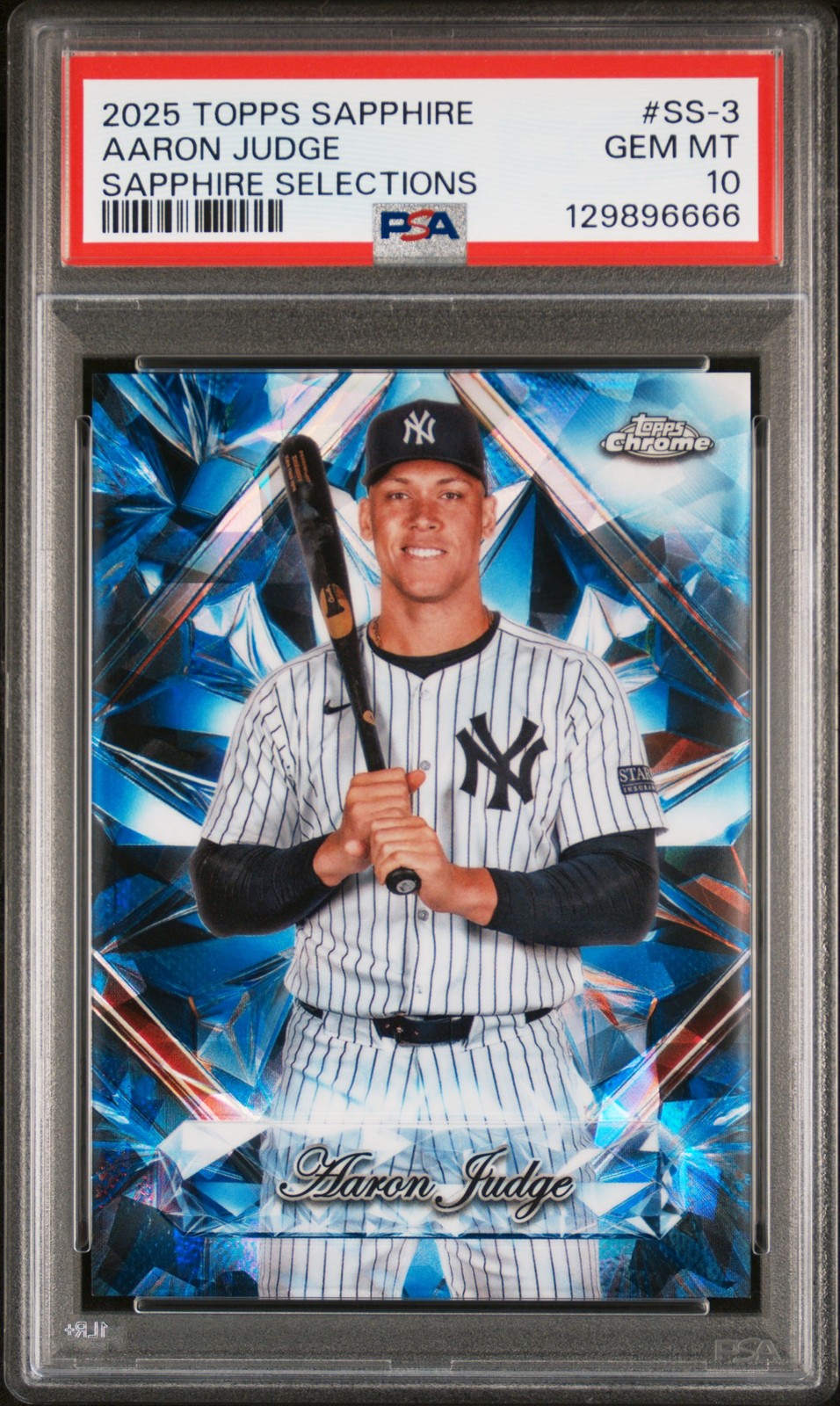 2025 TOPPS CHROME SAPPHIRE SAPPHIRE SELECTIONS #SS-3 AARON JUDGE PSA 10