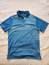 PGA Tour Proseries Golf Polo Shirt Men's Size S Blue/Cyan Used Good Cond