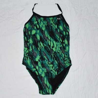 Badeanzug TYR Brandello Diamondfit grün green Größe 40 L Geschenk Ostern