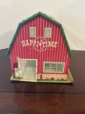 Vintage 1960  s Marx Happy Time Tin Litho Barn
