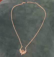 Silver Harley Davidson Cable Chain Necklace w/Charm Pendant Lobster Clasp