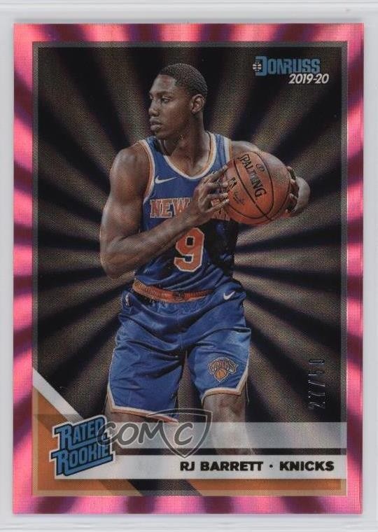 2019-20 Panini Donruss Rated Holo Pink Laser 27/50 RJ Barrett #203 Rookie RC 3g6