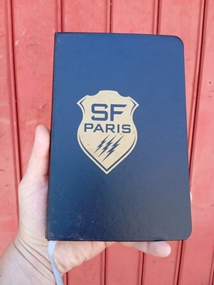 KLEINES NOTIZBUCH NOTIZBLOCK RUGBY FRANZÖSISCHES STADE PARIS Farbe schwarz