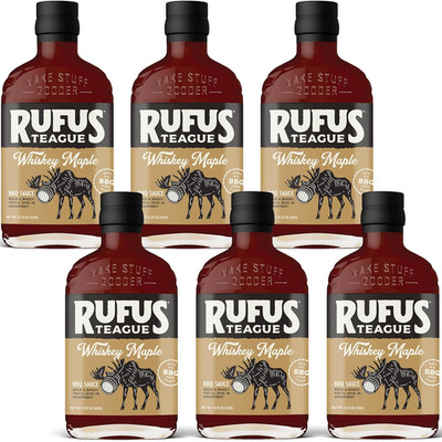 Whiskey Maple BBQ Sauce, 6 Pack, Premium Barbecue Sauces with Natural Ingredient