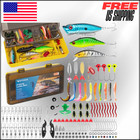 Fishing Lures, Tackle Box Crankbaits, Spoon, Hooks, Jigs, Weights for Freshwater
