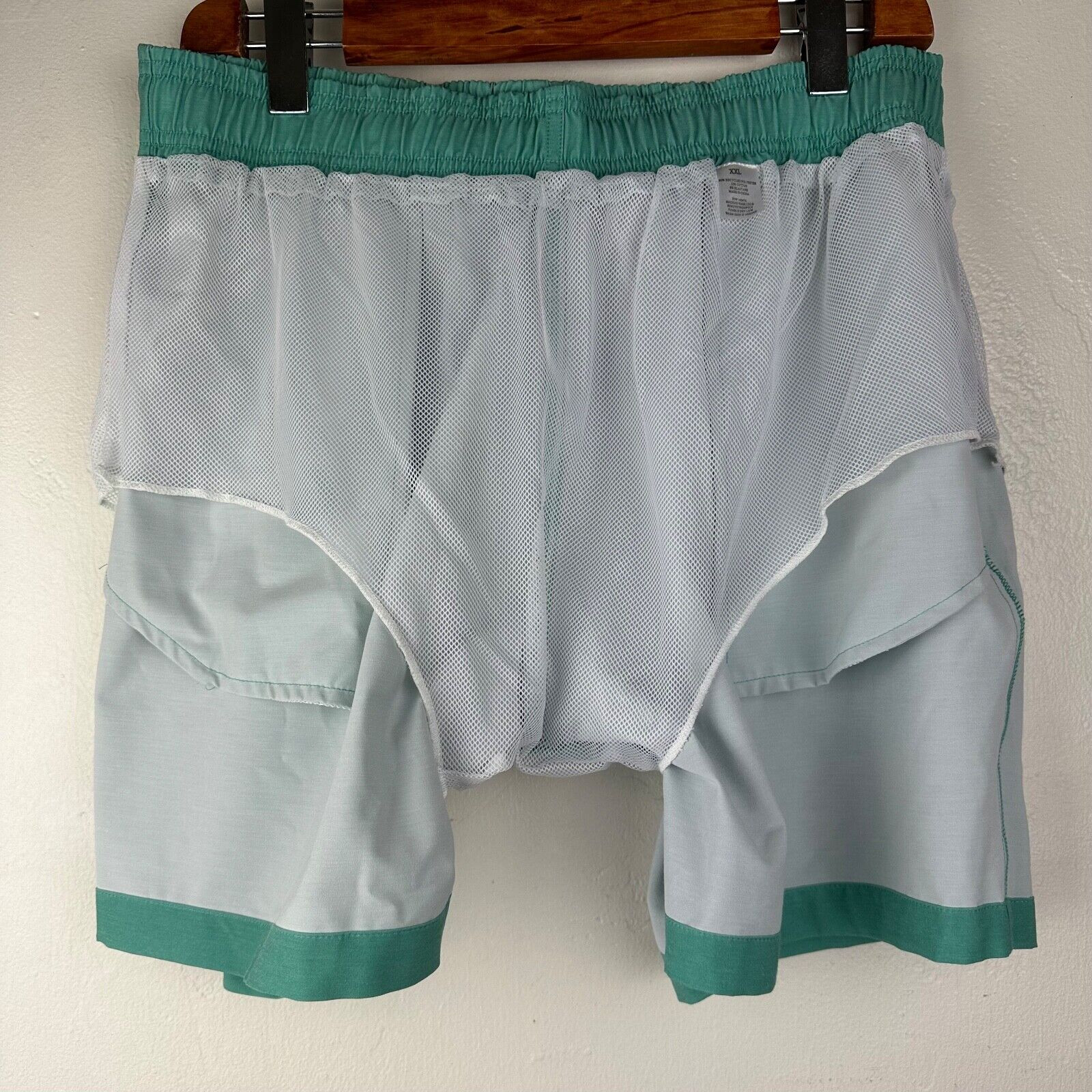Faherty Swim Trunks Solid Green Elastic Waist Pul… - image 10