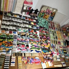 Huge Lot Of 581 Embroidery Floss Thread DMC JP Coates Some New, Most Aren’t Full