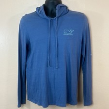 Vineyard Vines Blue Whale Hooded Long Sleeve T-Shirt Men M