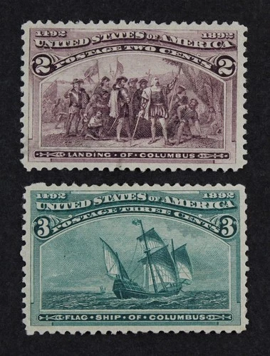 CKStamps: US Stamps Collection Scott#231 232 2c 3c Columbian Unused NG