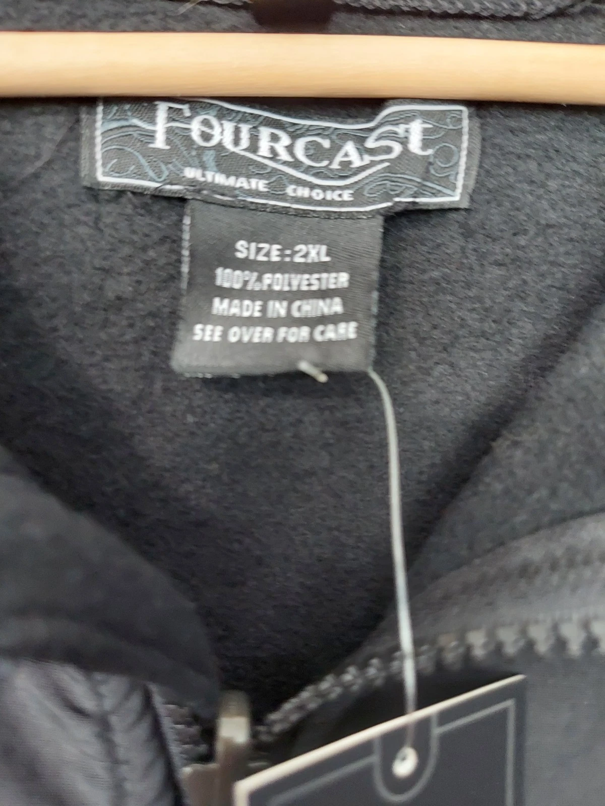 Fourcast Ultimate Choice Men's Black/Gray Full Zip Fleece Jacket Size 2XL - product detail image 3