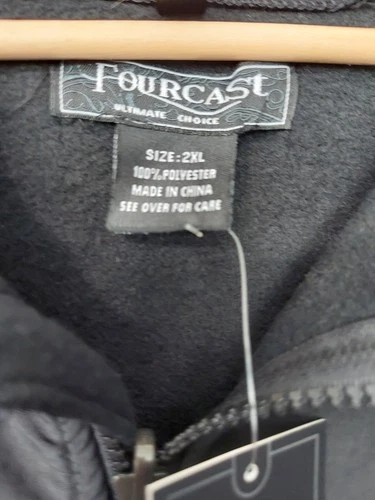 Fourcast Ultimate Choice Men's Black/Gray Full Zip Fleece Jacket Size 2XL image 3