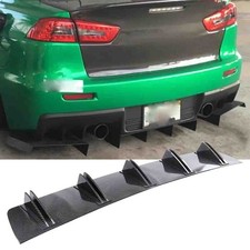 For Mitsubishi Lancer Rear Diffuser Shark Fins Bumper Lip Splitter Spoiler Kit