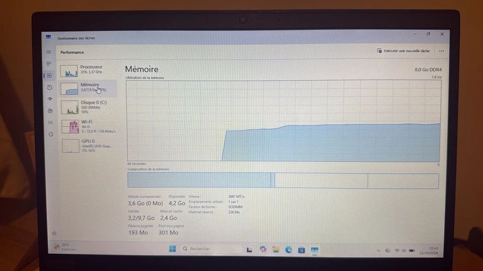 Lenovo ThinkPad E14 · i5-10210U · 8GB · 256GB, photo 1 sur 5